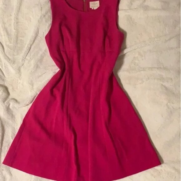 Kate Spade “Sicily” Pink A-Line Crepe Dress 14  Full Zip Back SEE PICS - Picture 3 of 12